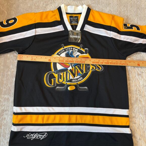 Guinness Toucan Hockey Jersey Yellow Black & White Sz L - Picture 9 of 9